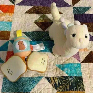 2 toys - Gund Dino Stuffy Rattle — Melissa and Doug Stuffy / PB&J toy